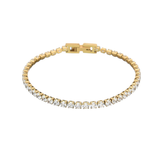 Tennis Bracelet (4mm) (Gold)